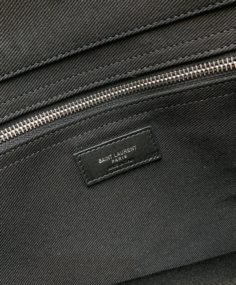 Saint Laurent Rive Gauche Tote Bag In Linen And Leather 499290 Black